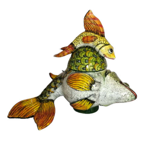 Ardmore Style Love - Art Fish Bowl and Cover Superb Detail