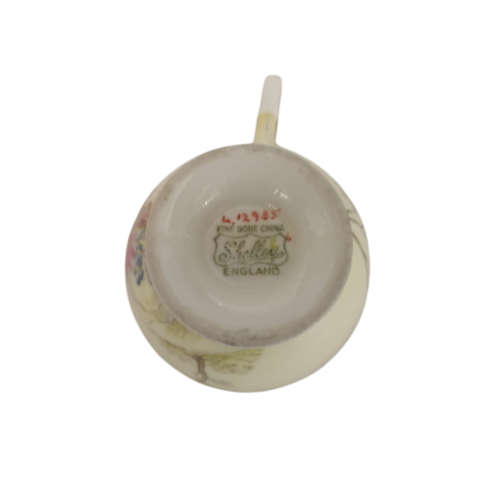 Shelley Fine Bone China Duo Hand Painted Tree And Flower Decoration