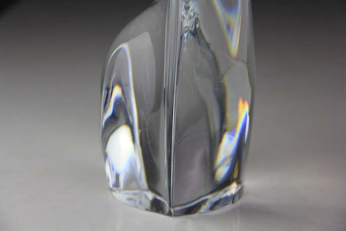 Daum France Large Heavy Crystal Owl Chouette Figurine