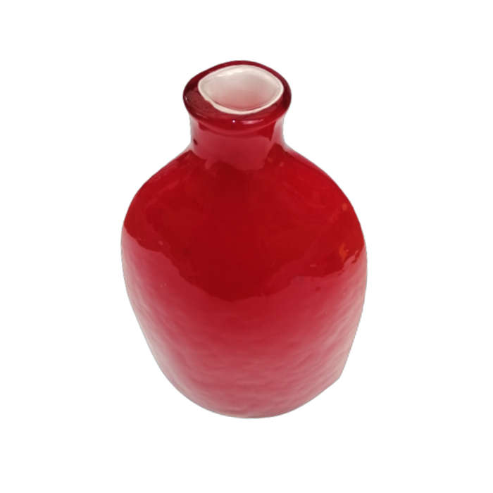 Stunning Oversized Art-Glass Bottle Vase in a Vibrant Shade of Red