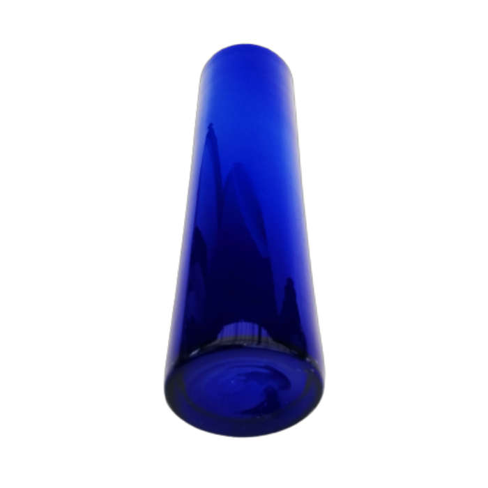 Tall Art Glass Blue Vase with White inside