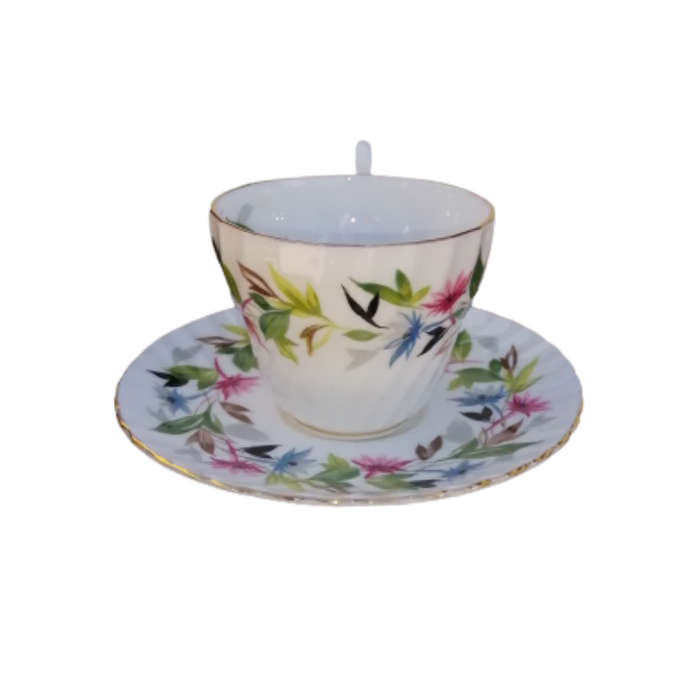 Foley Demitasse Cup and Saucer Duo Set with Pretty Flowers