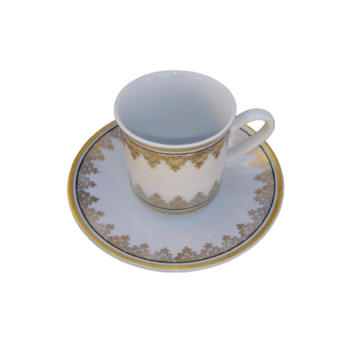 Sabina White with Gold Demitasse Cup