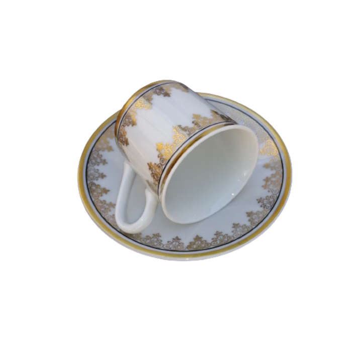 Sabina White with Gold Demitasse Cup