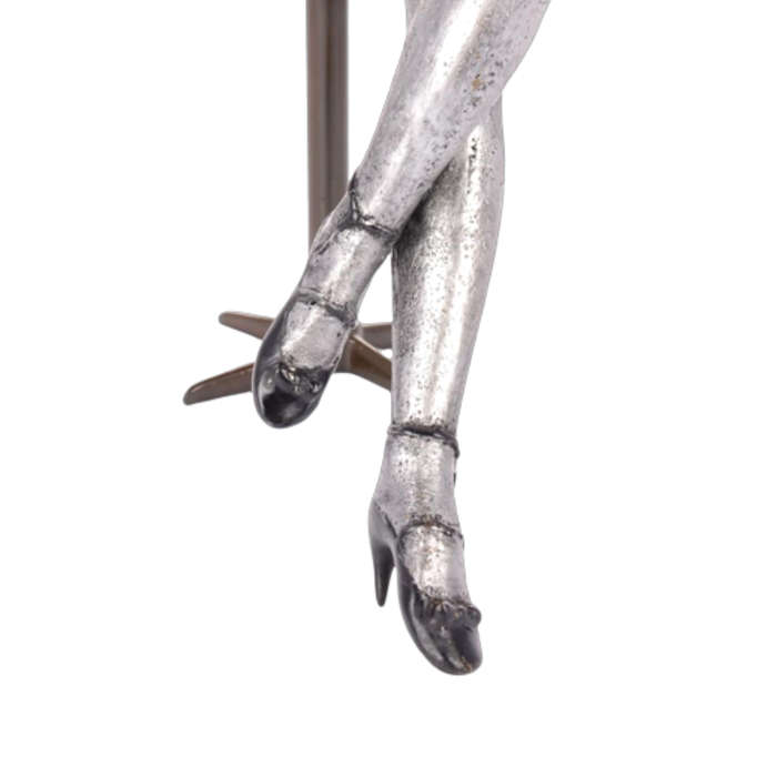 Stunning Erotic Bronze Sculpture of Nude Lady on stool