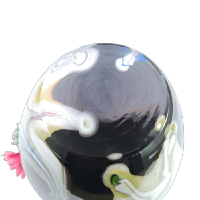 Makora Black with a Splash of Colour Hand Blown art Glass Large Vase