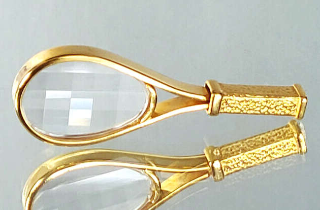 Swarovski Crystal Memories Tennis Racquet 18ct gold plated