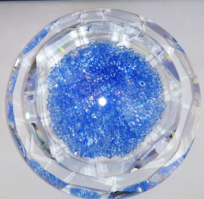 Swarovski Crystal Stunning Paperweight with Blue Crystals
