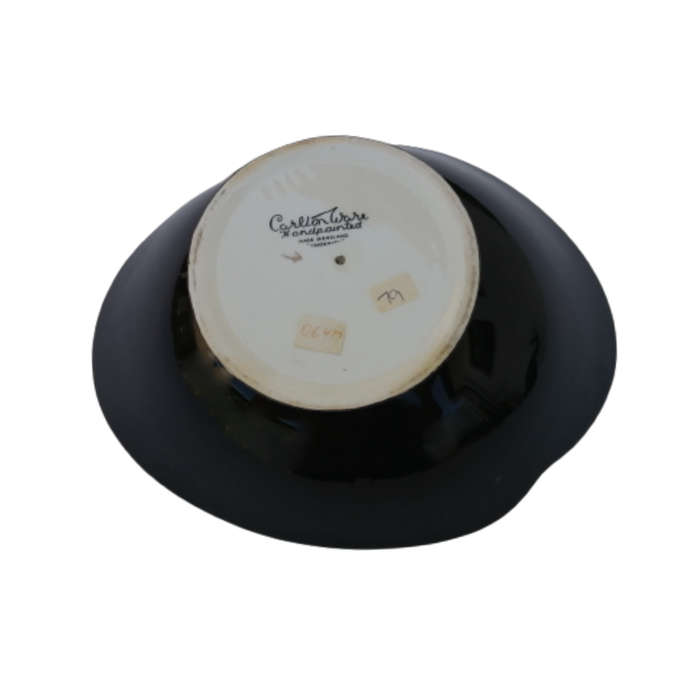 Carlton Wear Black and Blue Bowl Dish With Gold Trim