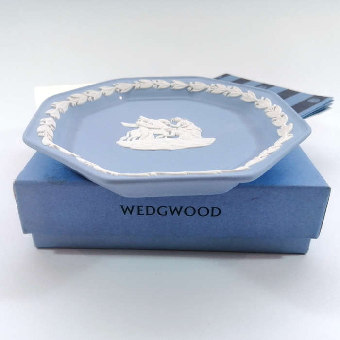 Wedgwood Jasper Blue Hexagonal Dish Plate