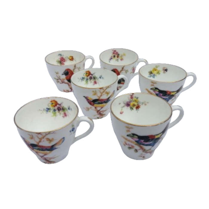 Antique Royal Doulton Coffee Set 15 pc Exotic Birds H1422