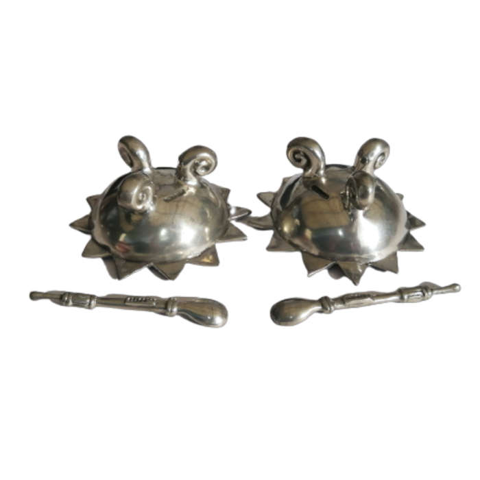Early Carrol Boyes Functional Art Pewter Pots with Spoons