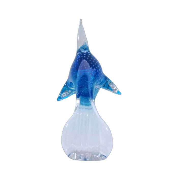 Murano  Art Glass Large Blue with Bubble work Swimming Fish