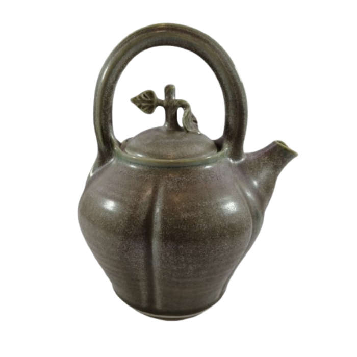 Green Glazed pottery Hand Made Tea Pot Milk Jug and Sugar Bowl