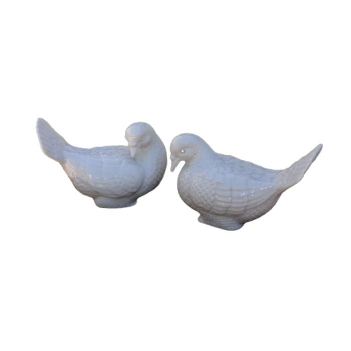 White Blanc de Chine Porcelain Doves