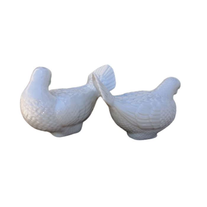 White Blanc de Chine Porcelain Doves