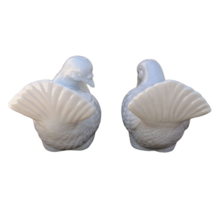 White Blanc de Chine Porcelain Doves