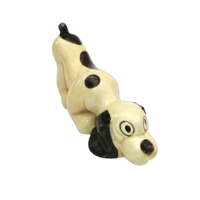 Black and White Basset Hound  Vintage Porcelain