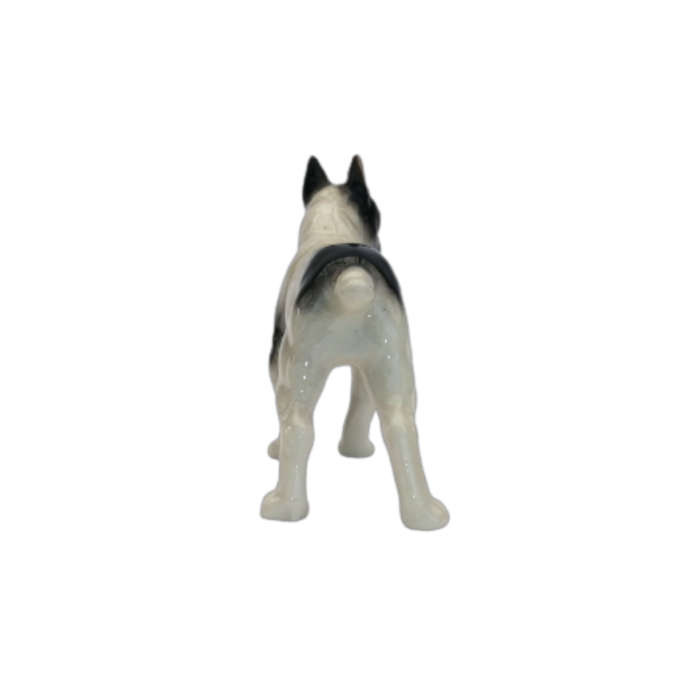 Black and White French Bulldog Vintage Porcelain