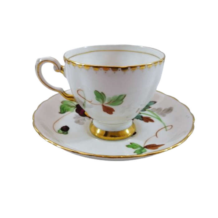 Tuscan Pansies Cup and Saucer Duo