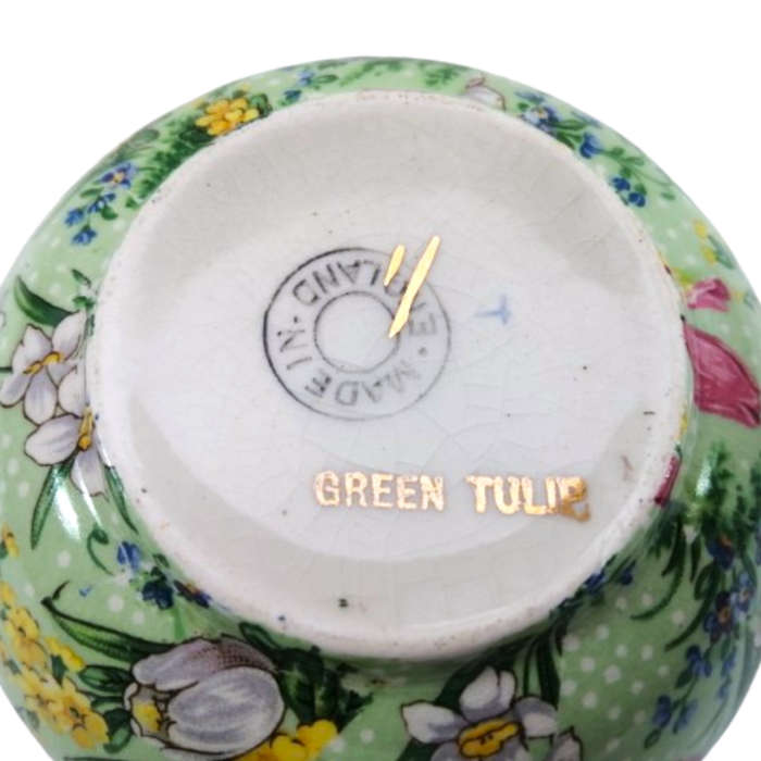 E Lijah Cotton Ltd,Lord Nelson Wear Green Tulip Sugar Bowl