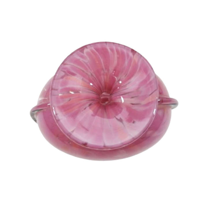 Mdina Hand Blown Pink Mottled Pink Vase