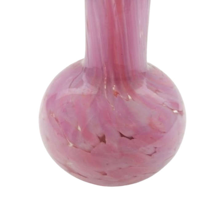 Mdina Hand Blown Pink Mottled Pink Vase