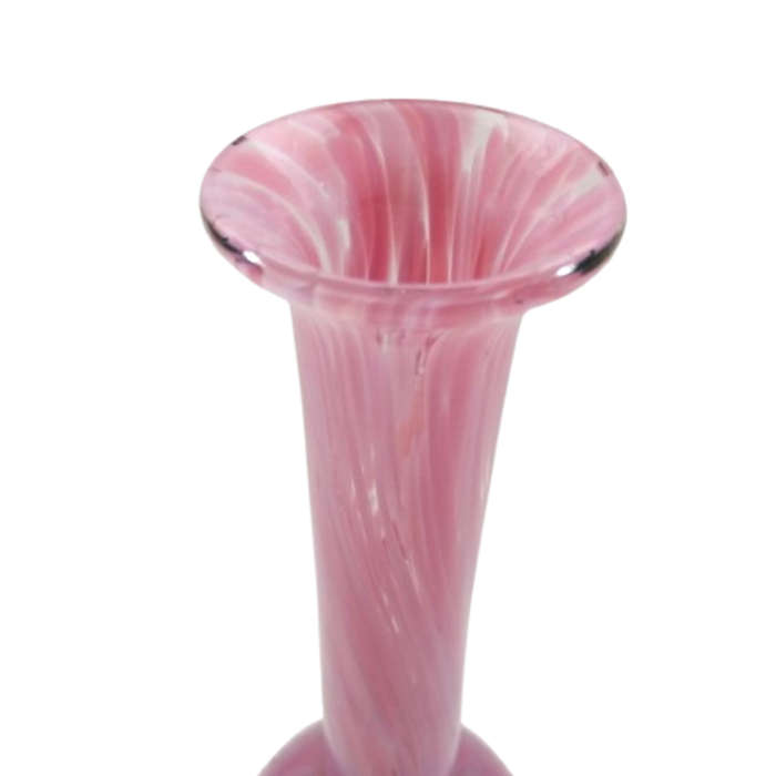Mdina Hand Blown Pink Mottled Pink Vase