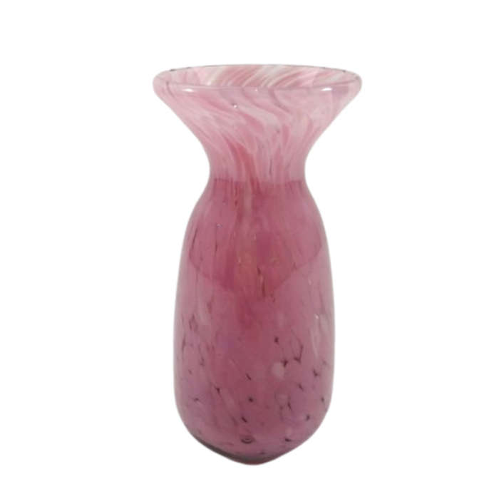 Mdina Hand Blown Pink Mottled Pink Vase