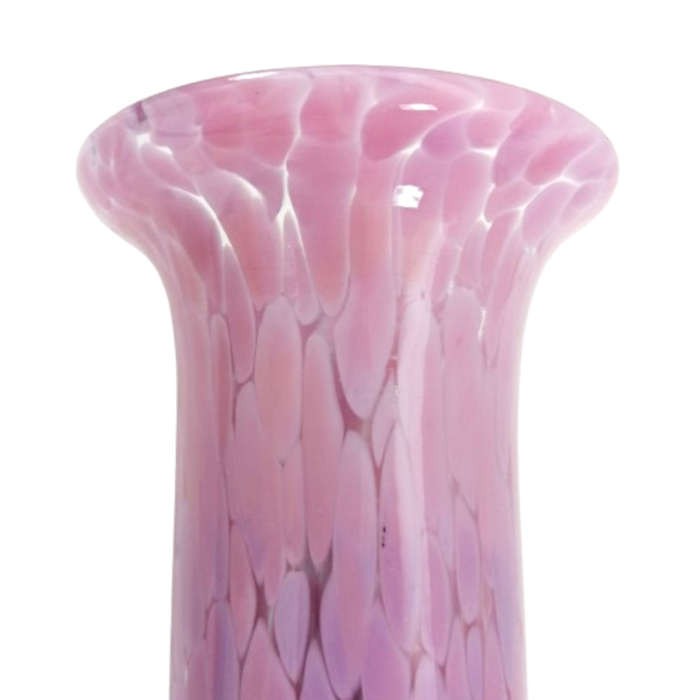 Mdina Hand Blown Pink Mottled Pink Vase