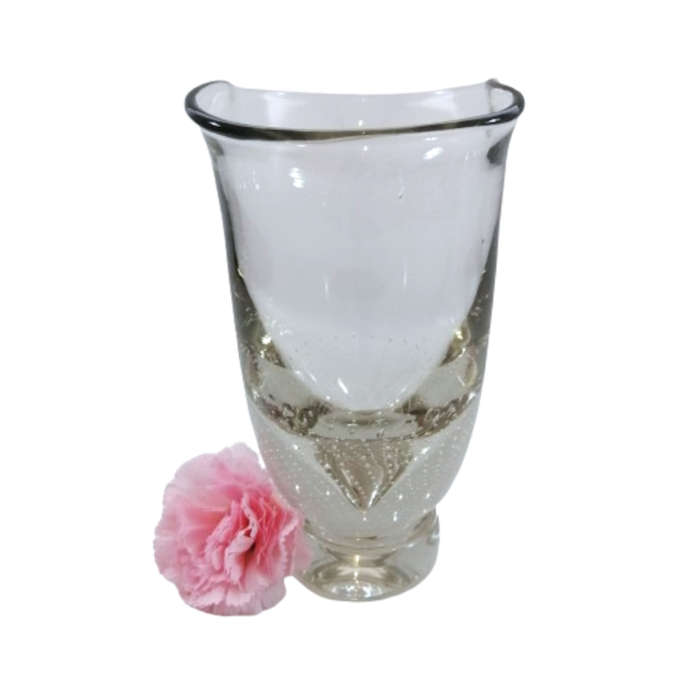 Orrefors Large Clear Glass Vase with Controlled Bubbles