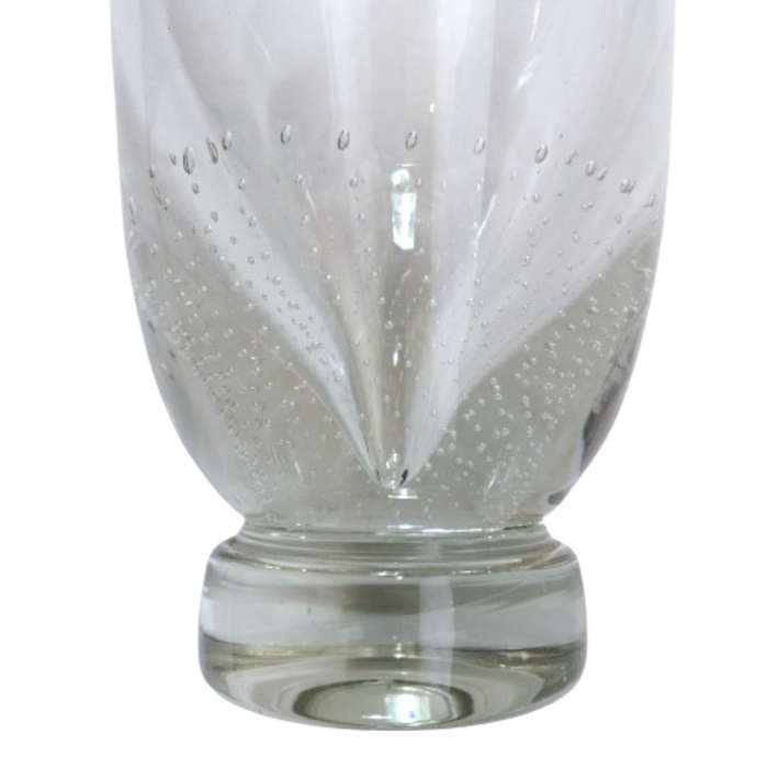 Orrefors Large Clear Glass Vase with Controlled Bubbles