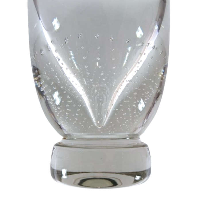 Orrefors Large Clear Glass Vase with Controlled Bubbles