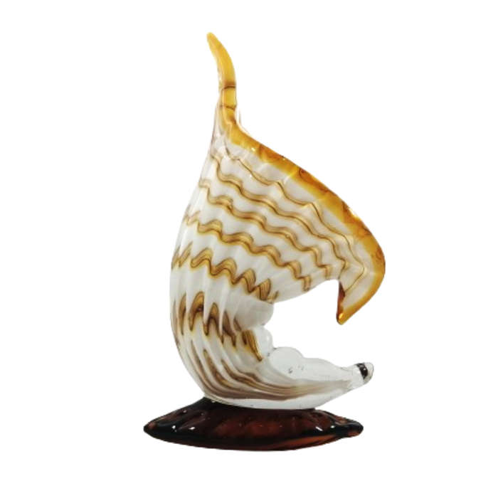 Stunning Hand Blown Art Glass Vase in the form of Shell