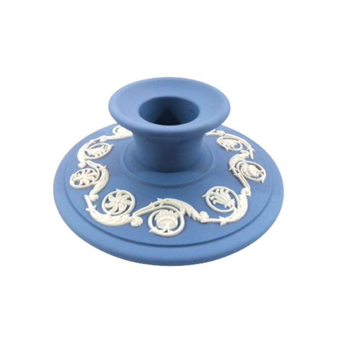 Vintage Wedgwood Jasper Blue Pair of Candle Holders
