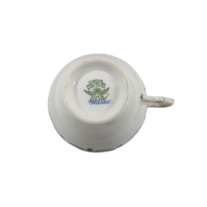 Tuscan Burgundy `Orleans` Teacup Trio Set - High Tea at Home