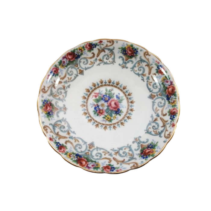 Tuscan Burgundy `Orleans` Teacup Trio Set - High Tea at Home