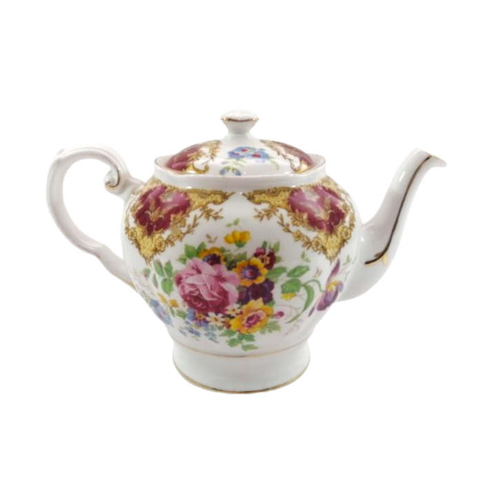 Tuscan Burgundy `Provence` Teapot Tea Pot- High Tea at Home