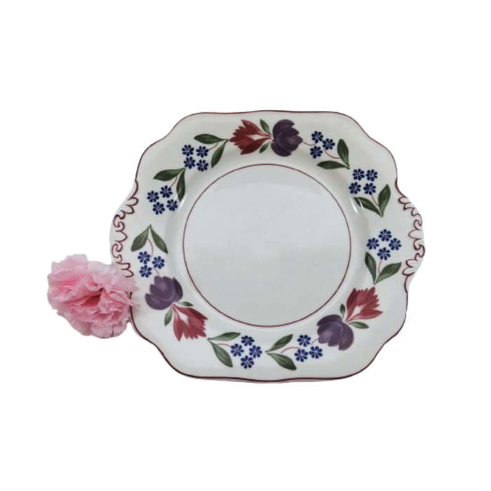 Adams Ironstone Pottery Large Eared Cake Plate