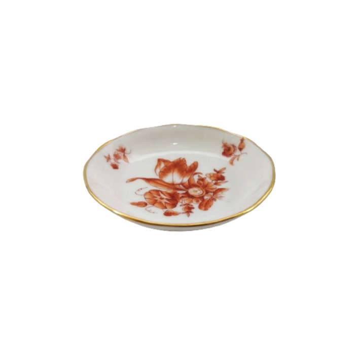 Herend Hungaria Rust Bouquet Gold Pin Dish