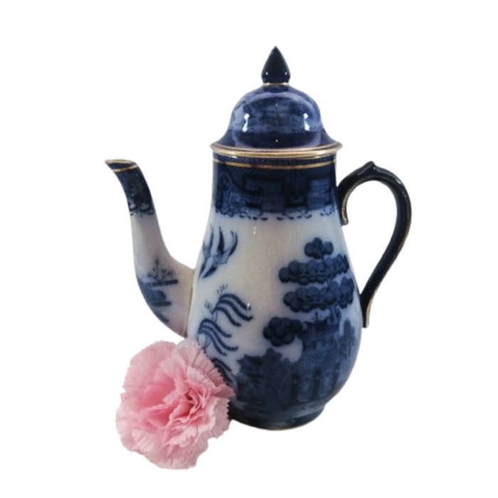 Booths Antique Davenport Blue Willow Coffee Pot