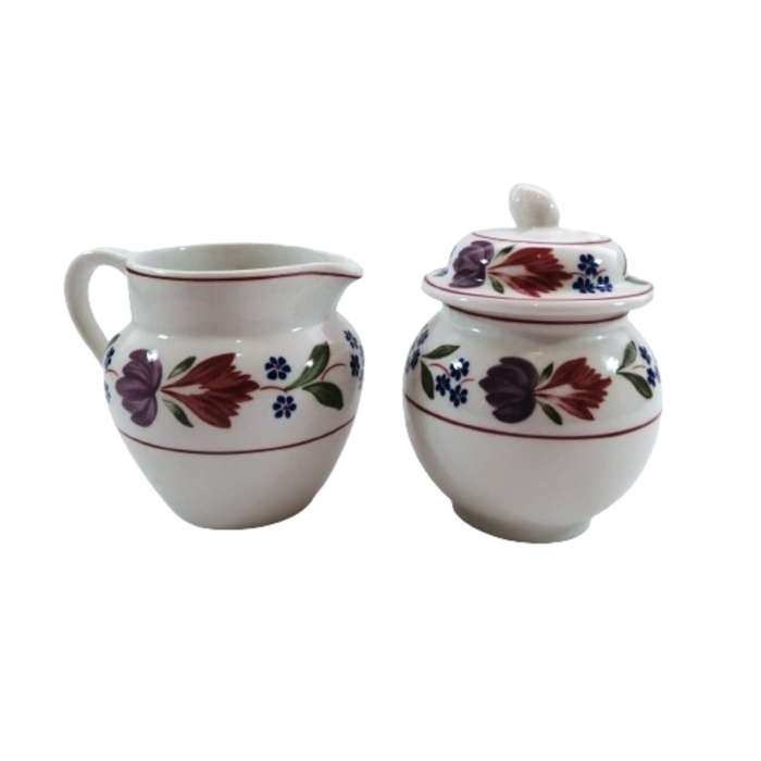Adams Old Colonial Milk Jug and Lidded Sugar Bowl English Ironstone