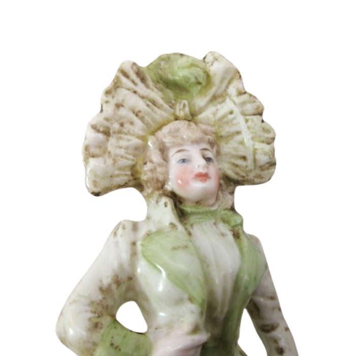 Antique Figurines of high society Lady and Gentleman Bisque Porcelain