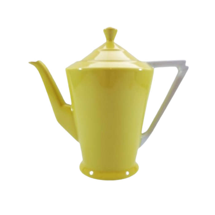 Art Deco Fine Bone China Yellow Art Deco Coffee Pot