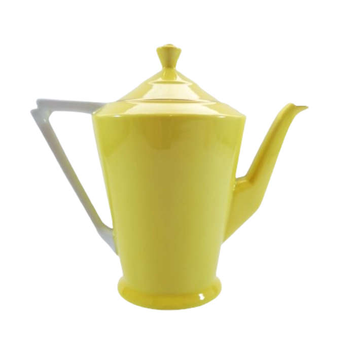 Art Deco Fine Bone China Yellow Art Deco Coffee Pot