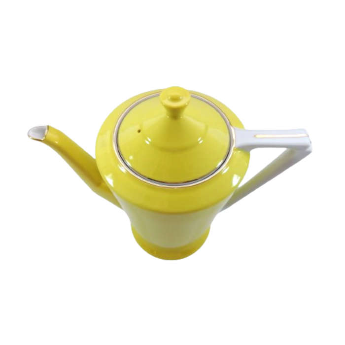 Art Deco Fine Bone China Yellow Art Deco Coffee Pot