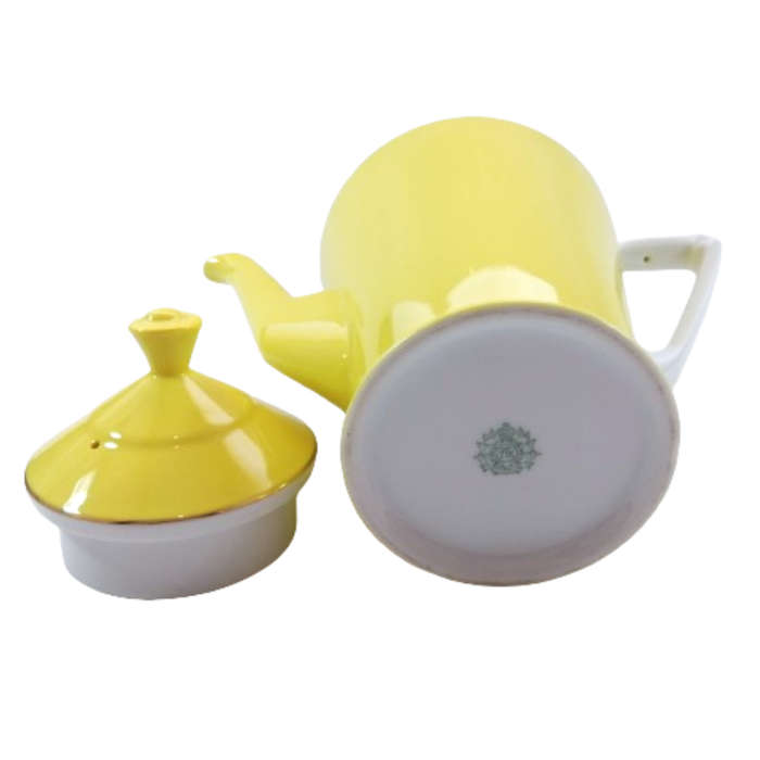 Art Deco Fine Bone China Yellow Art Deco Coffee Pot
