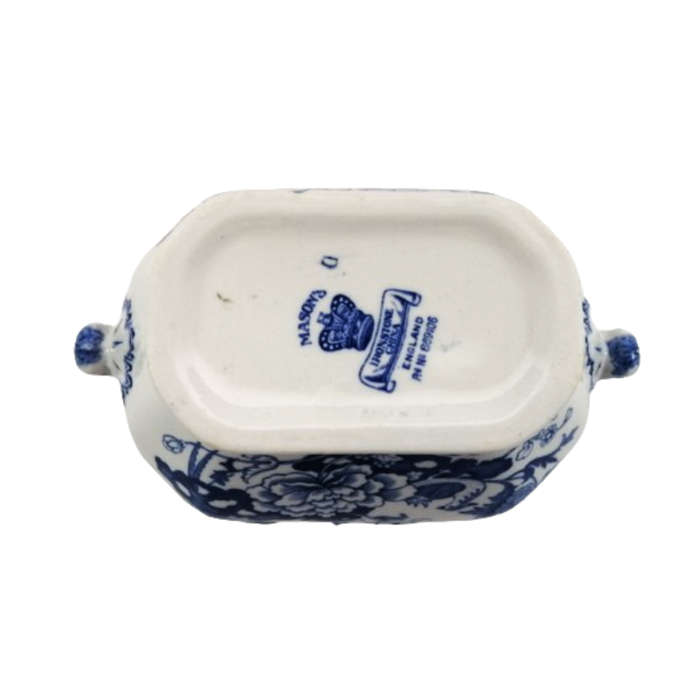 Mason`s Ironstone China Blue and White oblong serving bowl