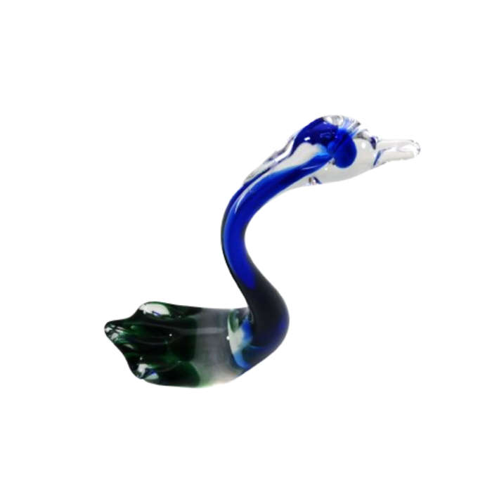 Murano Hand Blown Blue and Green Swan