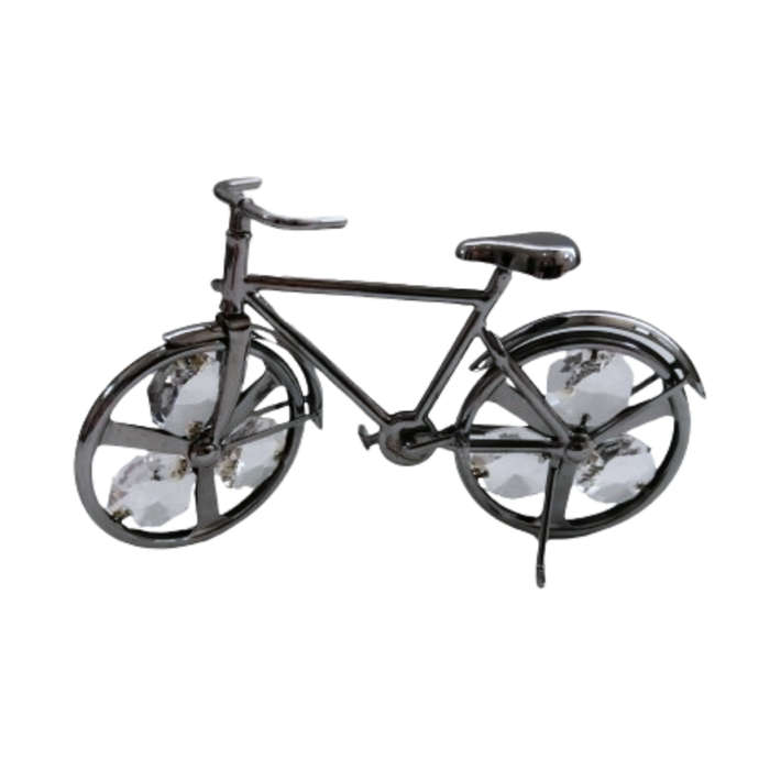 CRYSTOCRAFT Ornament, Bike with Clear Bohemian Crystals
